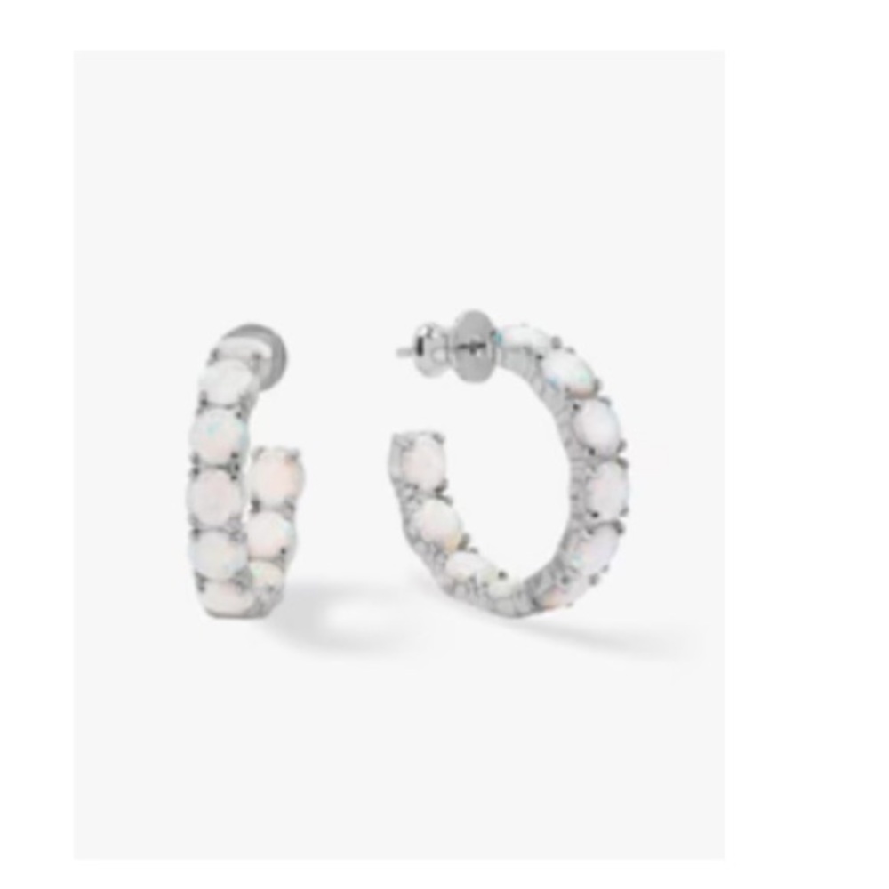 New Oh She’s Fancy opal and silver hoops.